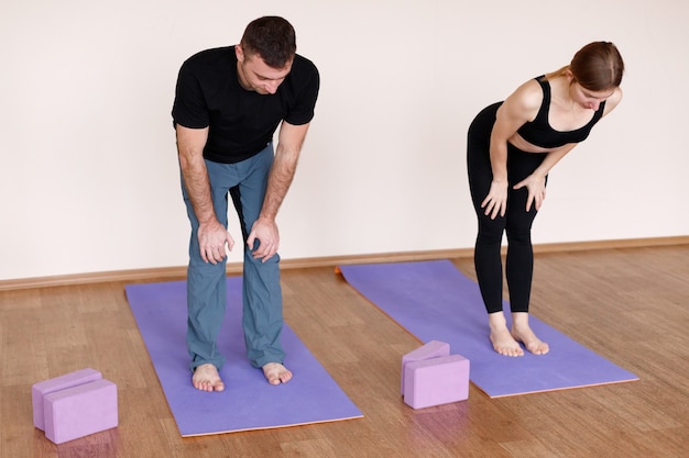 Couple sports in the studio