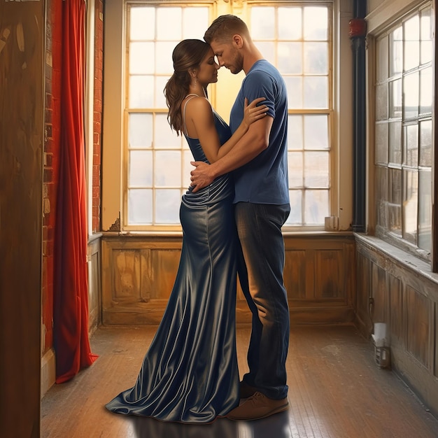 Couple Standing by Window