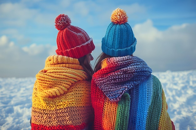 Couple Standing in Snow