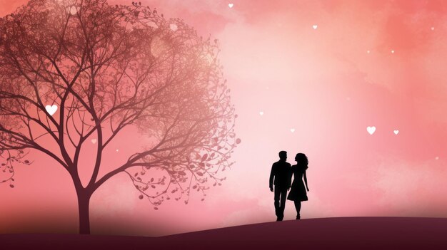 Photo couple standing under a tree