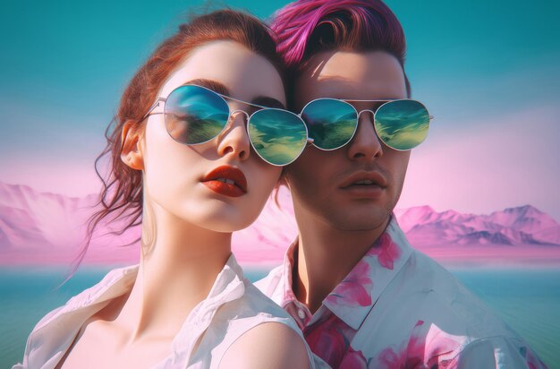 Couple sun glasses Generate AI