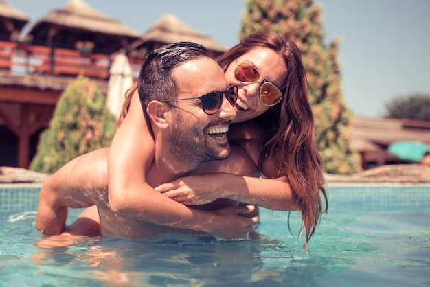 Couple in the swimming pool