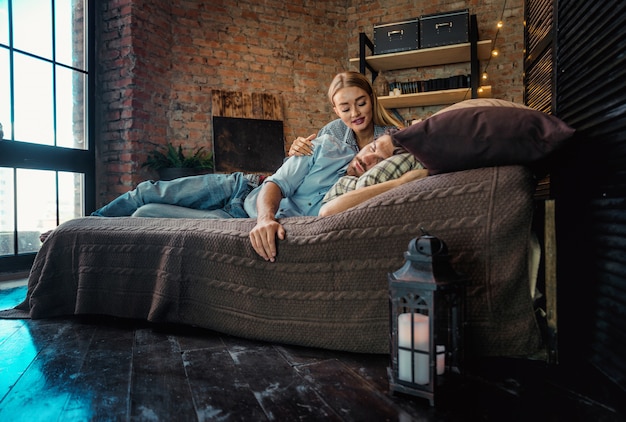 Couple taking a rest at home