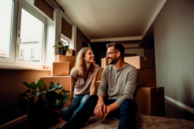 couple in their new house