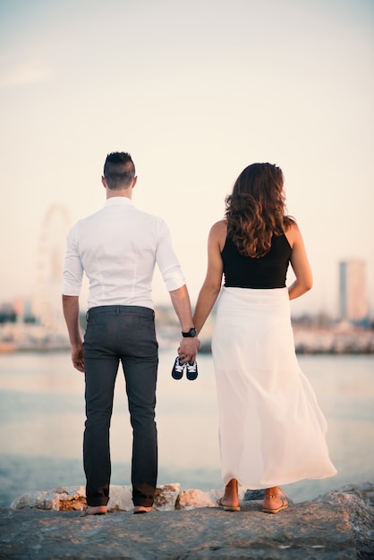 Couple together on the beach