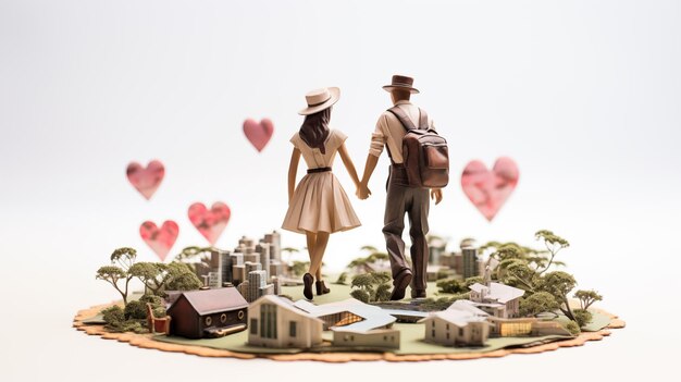 Photo couple traveling on valentines day create priceless travel memoriesai generated