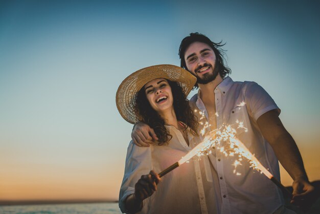 Couple on a tropical beach