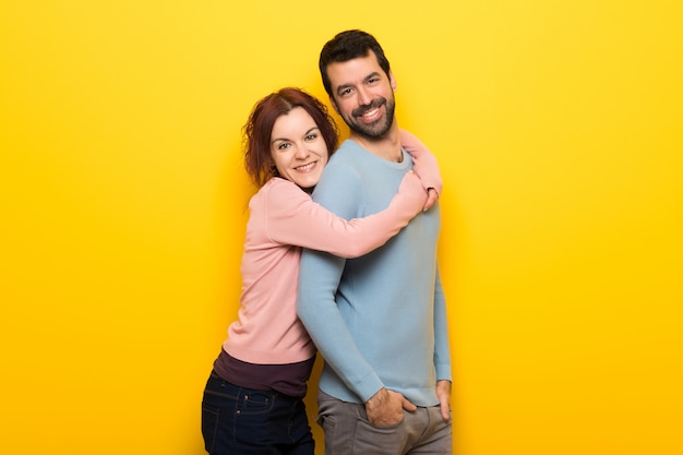 Couple in valentine day hugging