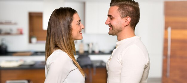 Couple in valentine day with happy expression in a house