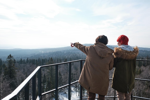 Couple at viewing platform