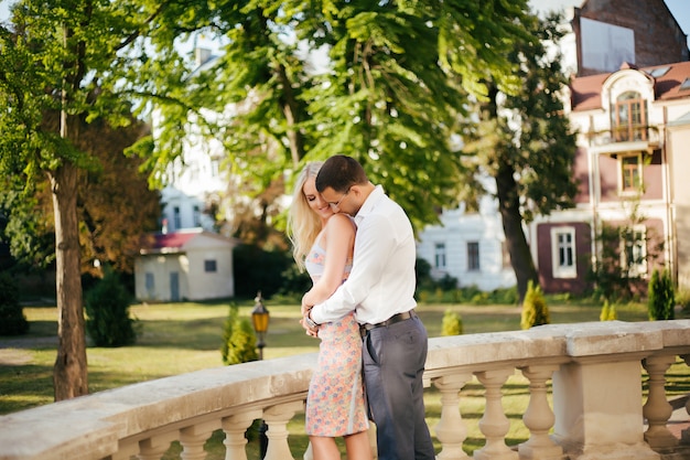 Couple walking around the city