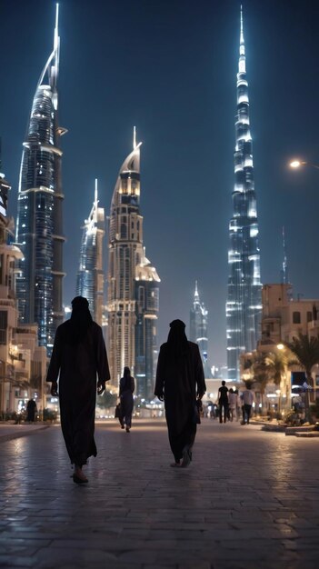 Couple Walking Down City Street