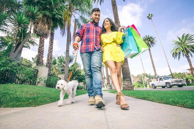 Couple walking outdoors