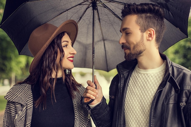 Couple walking outside