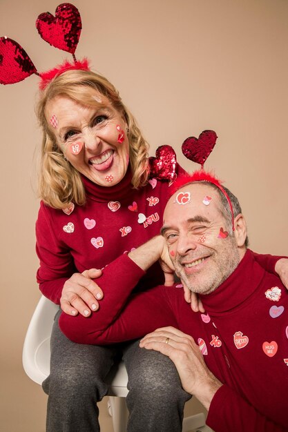 Photo couple wearing matching outfit stock photo