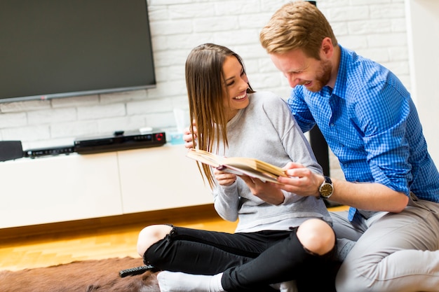 Couple with a book