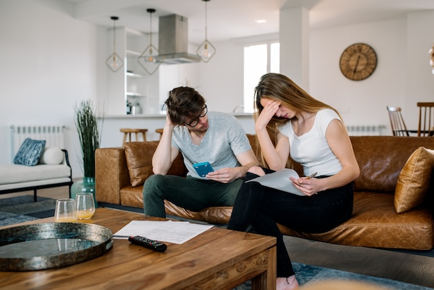 Couple with financial problems at home