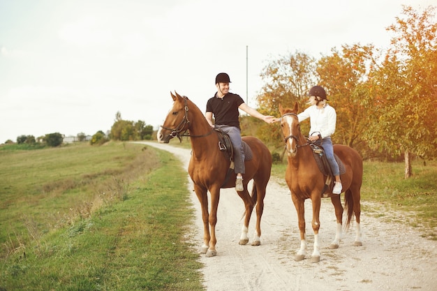 couple with horses