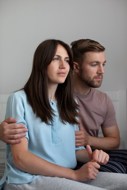 Photo couple with person suffering from std