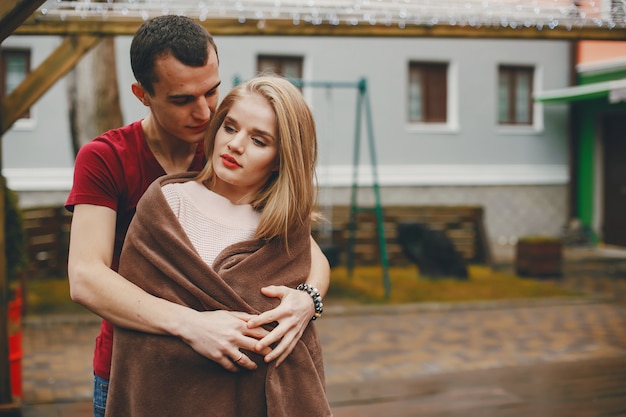 Couple with plaid