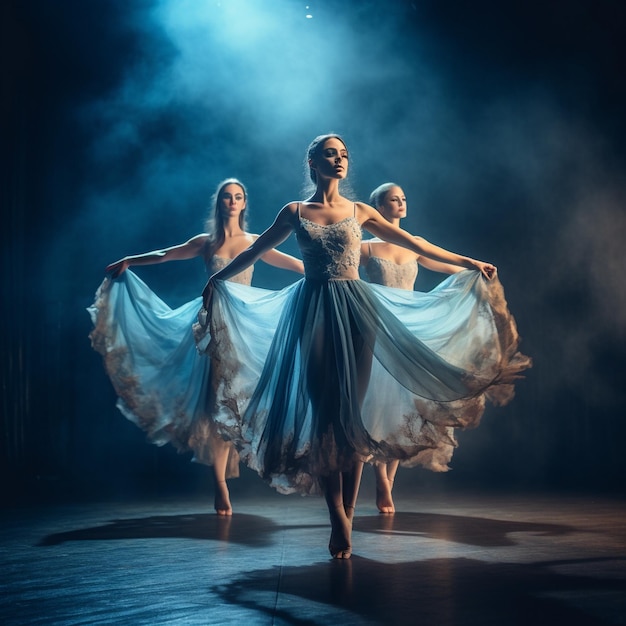 a couple of women are in the middle of the stage with the words " the " ballet " on the bottom.