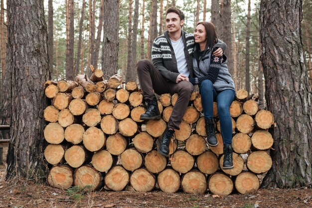 Couple in wood