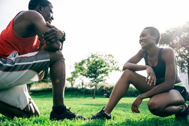 Couple working out