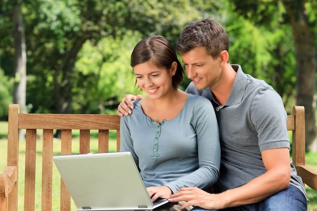 Couple working on their laptop