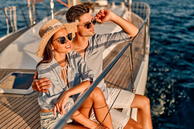 Couple on yacht