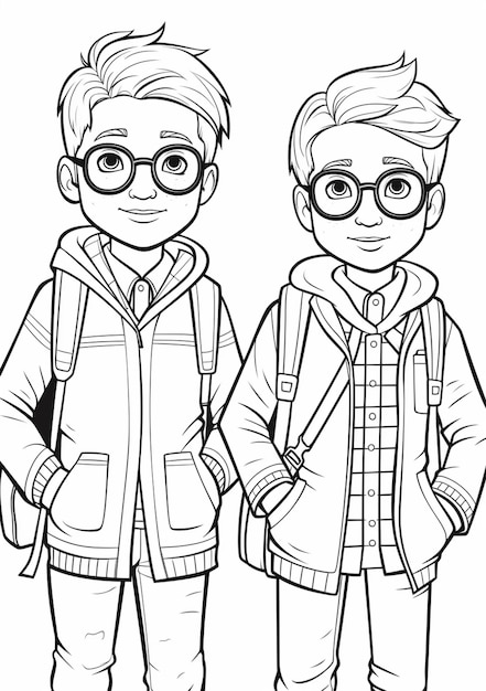 Foto una coppia di giovani ragazzi in abiti da inverno in piedi l'uno accanto all'altro ai generativi
