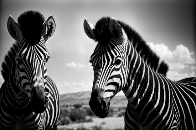 A Couple Of Zebra Standing Next To Each Other