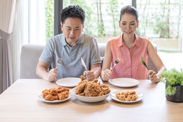 Couples eating together