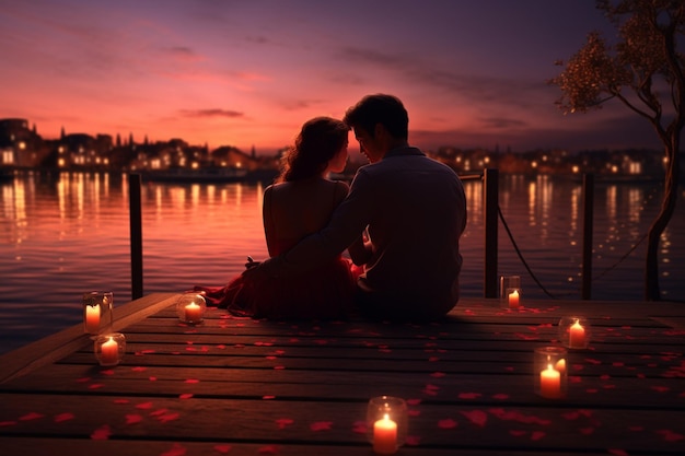 Foto coppie innamorate in ambienti romantici