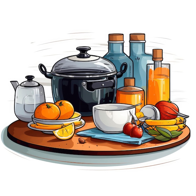 Couponing For Kitchen Appliances Kitchen Savings Cartoon Illustration Background