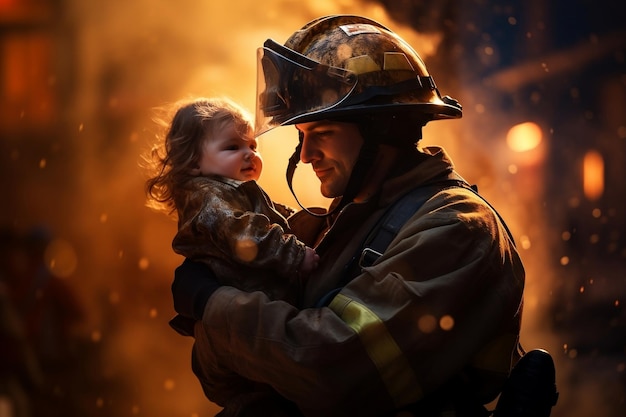 Courageous Firefighter39s Rescue Generative AI