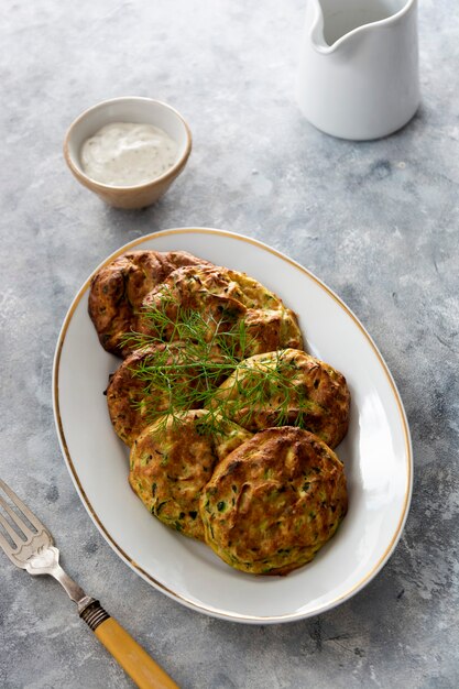 Courgette fritters with herbs