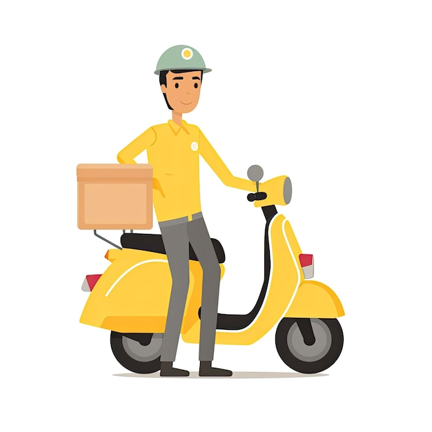 courier clipart flat vector website illustration simple pastel profession job work