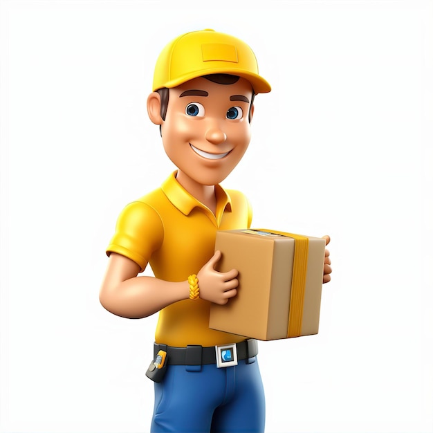 Courier Delivering the Carefully Wrapped Package to the Recipient Quickly and On Time