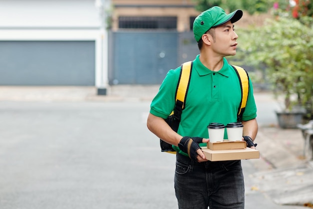 Courier Delivering Lunch