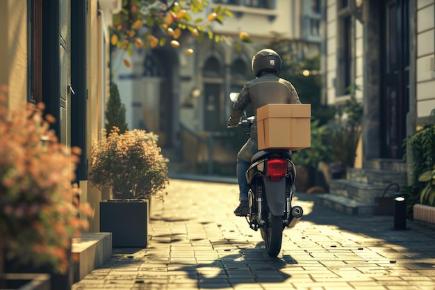 Photo courier delivering a parcel