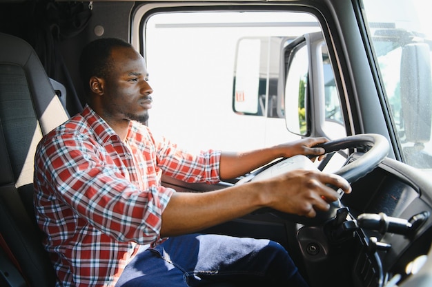 Courier Delivery Black Man Driver Driving Delivery Car