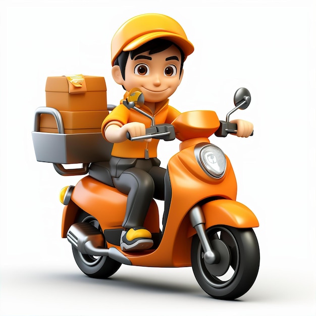 Courier Expertly Maneuvered Through City Streets and Delivering the Packages to the Destination