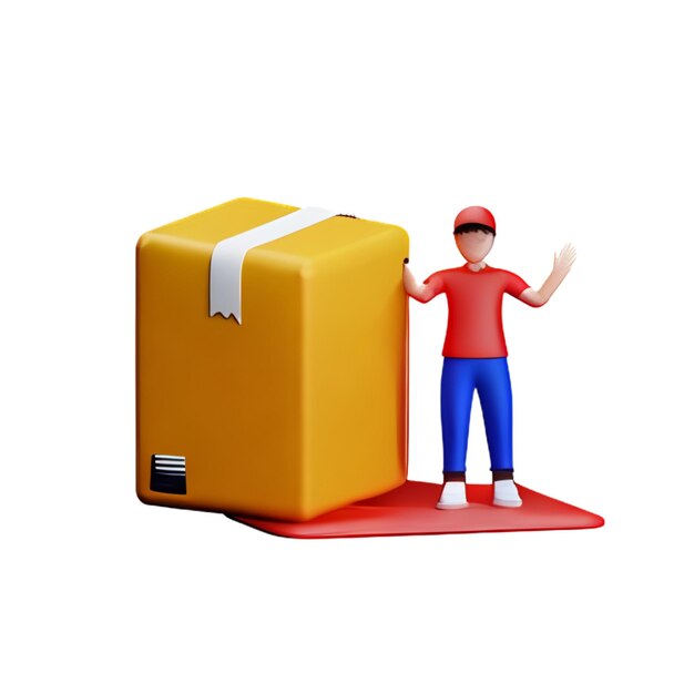 Фото Курьерская служба доставка креативный концептуальный дизайн реалистичный 3d скутер красного цвета картонные коробки время для покупок целевая страница для веб-сайта