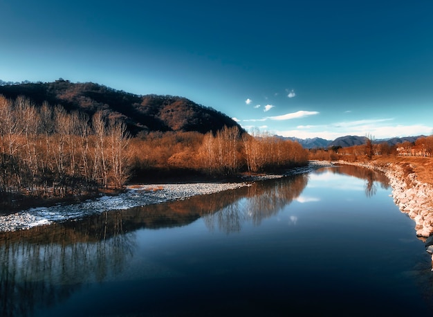 Course of the river in autumn