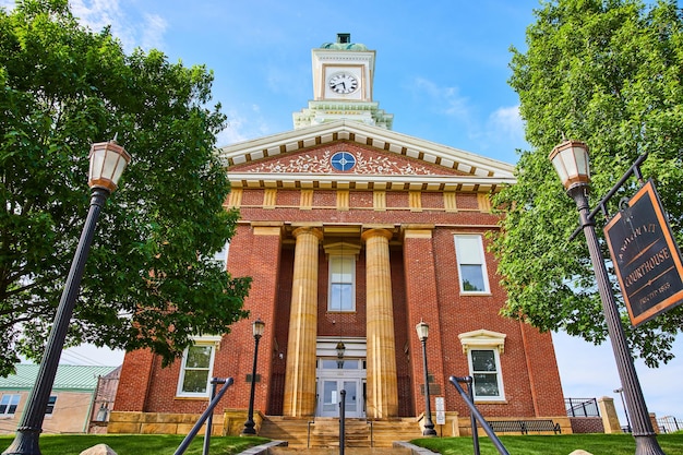 Courthouse for Knox County old brick building with pillars main entrance