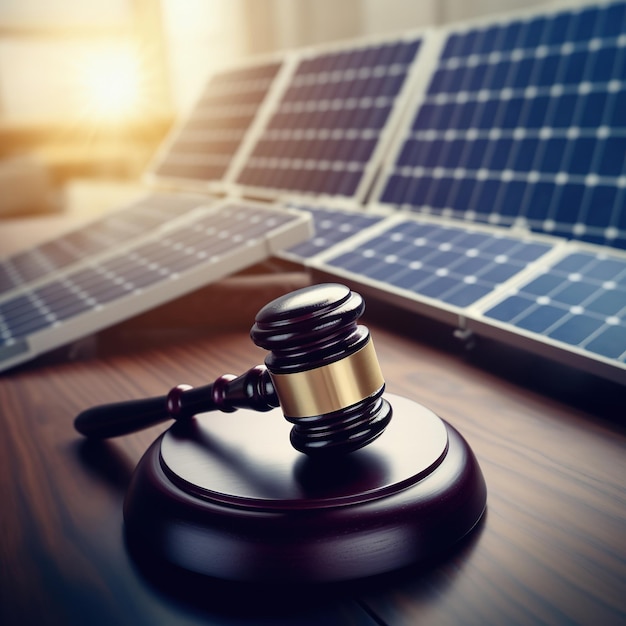 Courtroom hammer solar panels Legal framework for distributed generation photovoltaic solar energy