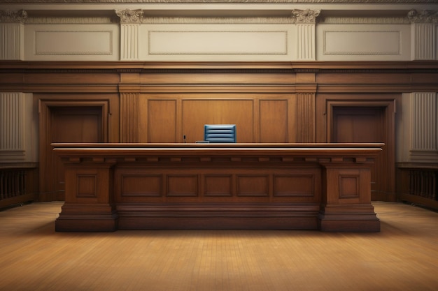 courtroom with raised platform for the judges bench