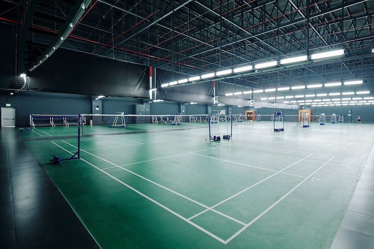 Photo courts for playing tennis and badminton