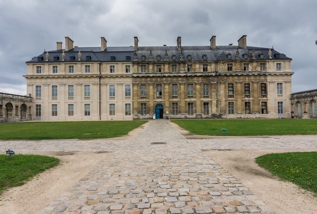 Courtyard of the castle of vincennes, paris. france. chateau de vincennes - royal fortress 14th -  17th century