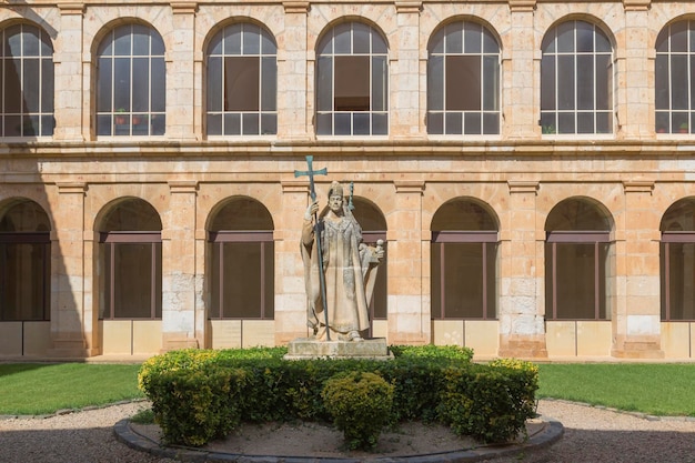 Courtyard of the cloister of the monastery of santa maria de huerta soria spain